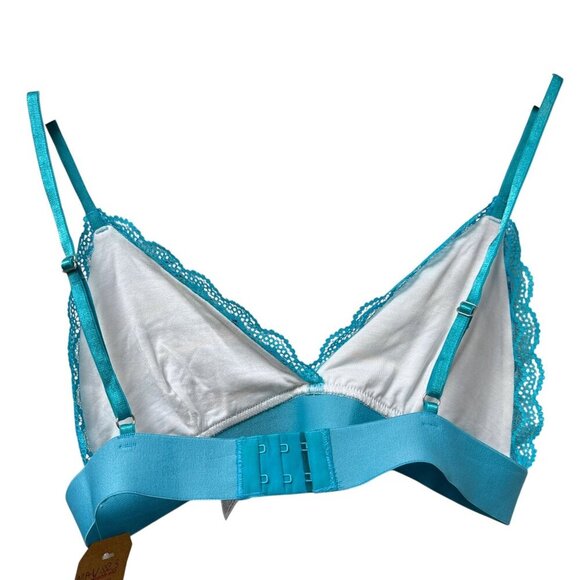 Stripe & Stare Bra Size Small Bralette Blue Turquoise Stripe Modal Blend NEW - Picture 2 of 7